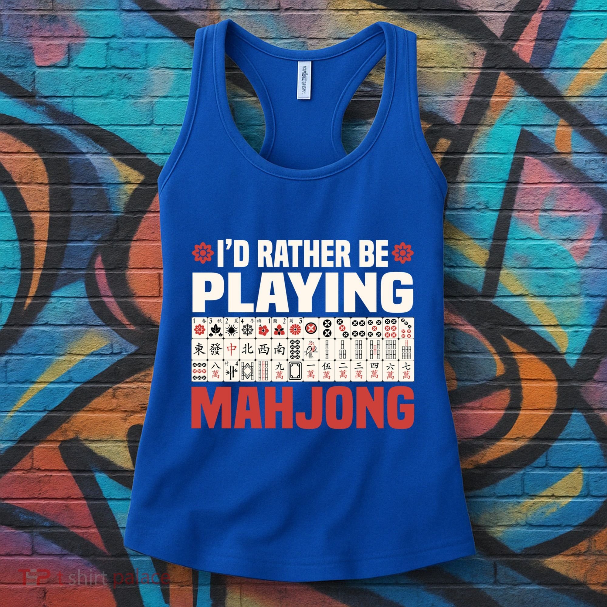 Id Rather Be Playing Mahjong Mahjong Great Gift Women's Tank Top