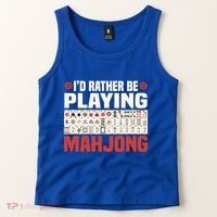 Id Rather Be Playing Mahjong Mahjong Great Gift Tank Top thumb 2