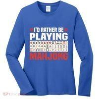 Id Rather Be Playing Mahjong Mahjong Great Gift Women's Long Sleeve Shirt thumb 0