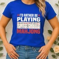 Id Rather Be Playing Mahjong Mahjong Great Gift Women's T-Shirt thumb 2