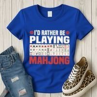 Id Rather Be Playing Mahjong Mahjong Great Gift Women's T-Shirt thumb 3