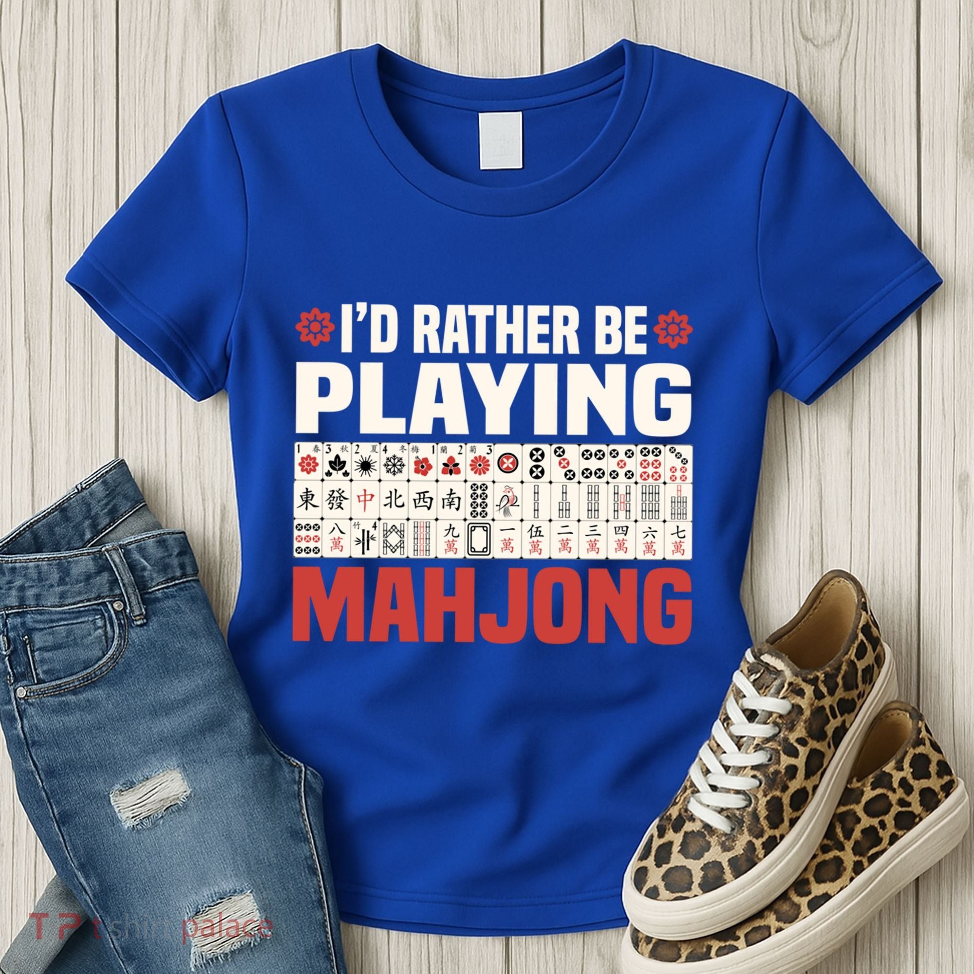 Id Rather Be Playing Mahjong Mahjong Great Gift Women's T-Shirt