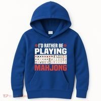 Id Rather Be Playing Mahjong Mahjong Great Gift Kids Hoodie thumb 0