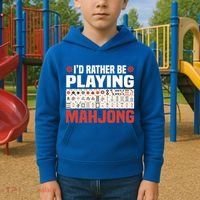 Id Rather Be Playing Mahjong Mahjong Great Gift Kids Hoodie thumb 2