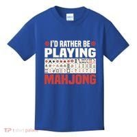Id Rather Be Playing Mahjong Mahjong Great Gift Kids T-Shirt thumb 0
