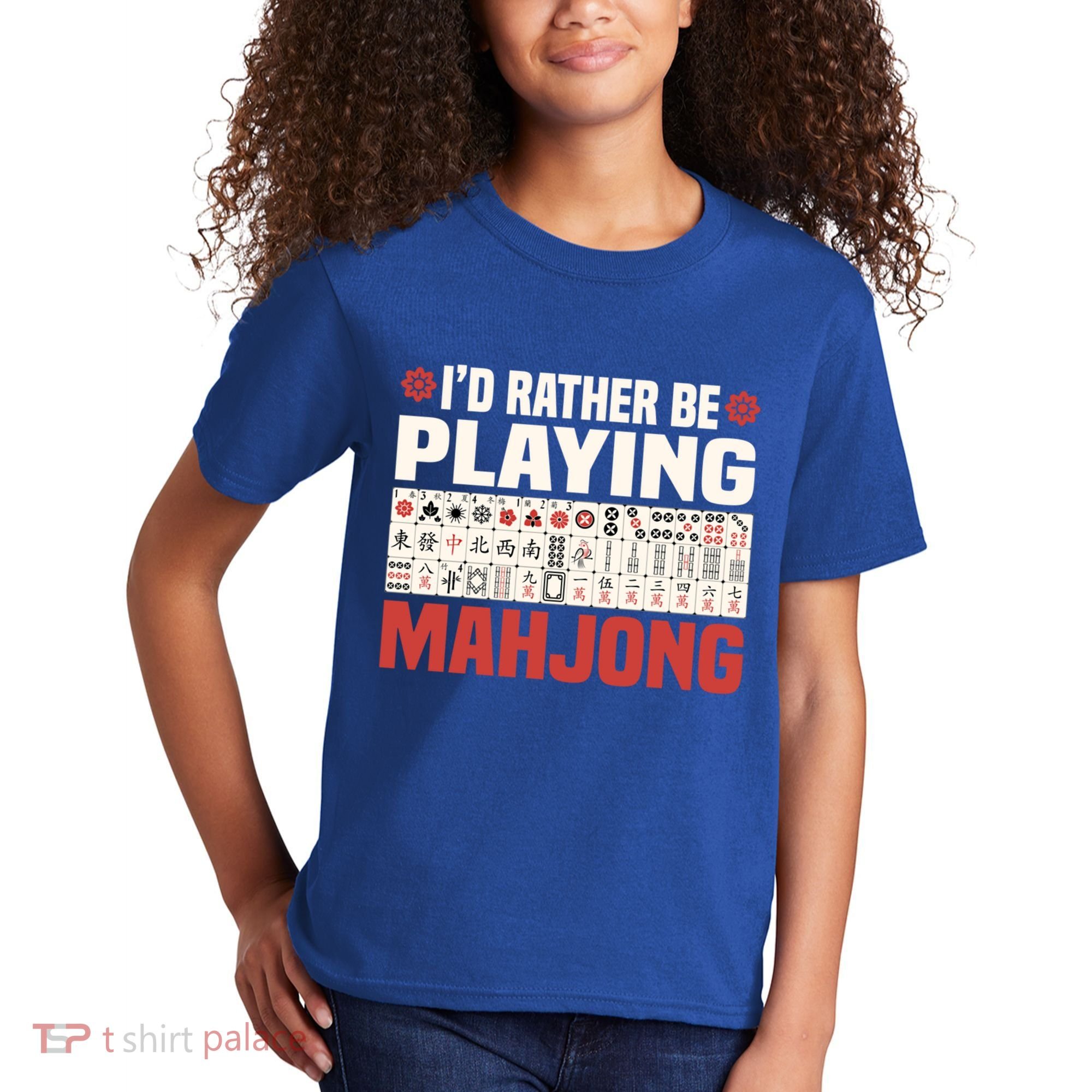 Id Rather Be Playing Mahjong Mahjong Great Gift Kids T-Shirt