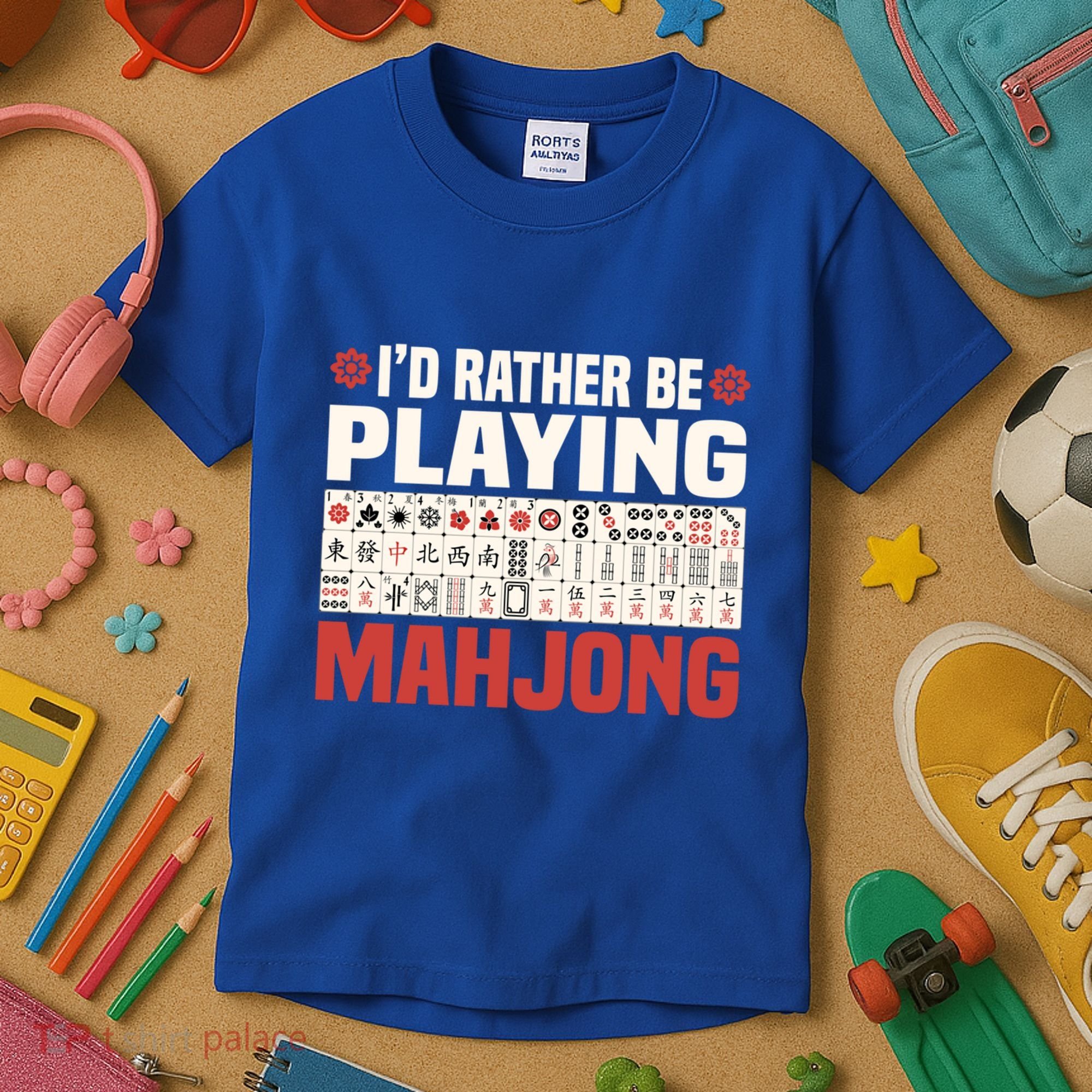 Id Rather Be Playing Mahjong Mahjong Great Gift Kids T-Shirt