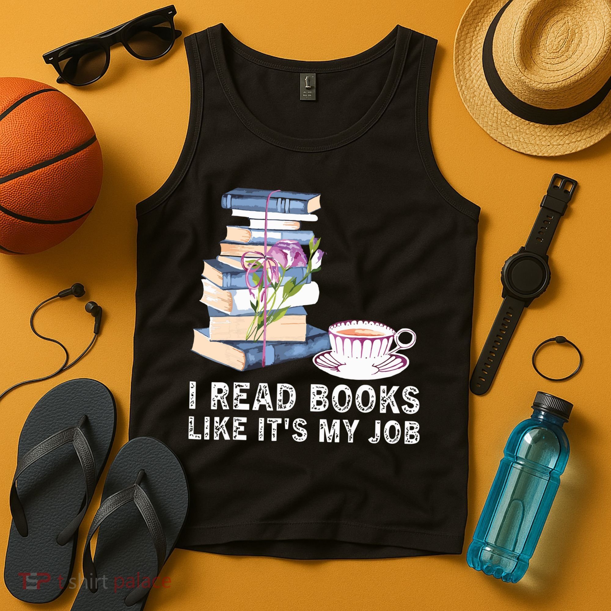 I Read Books Like Its My Job School Librarian Book Lover Tank Top