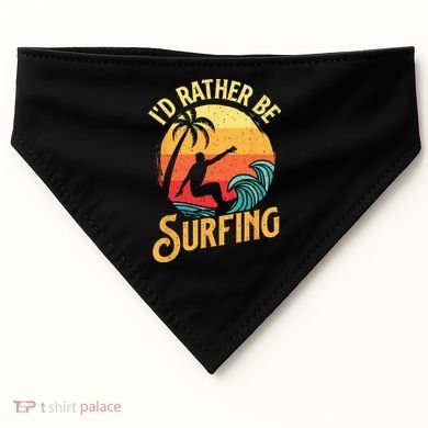 I'd Rather Be Surfing Beach Surfing Surfingboard Surfboard USA-Made Doggie Bandana