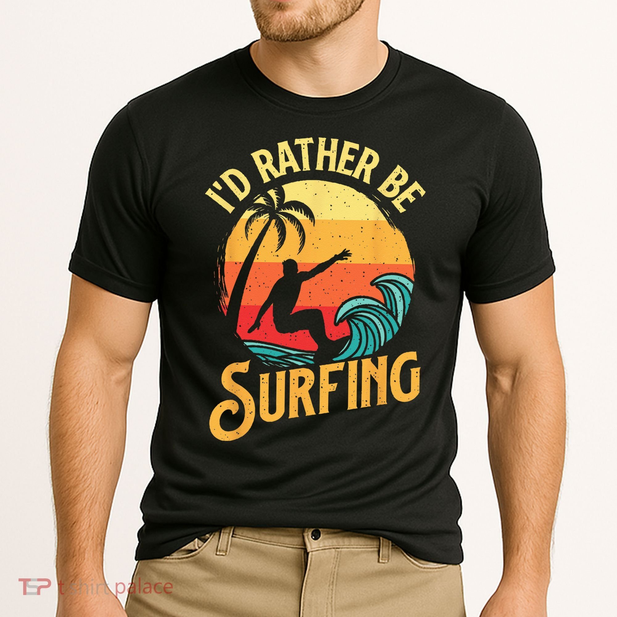 I'd Rather Be Surfing Beach Surfing Surfingboard Surfboard Cooling Performance Crew T-Shirt