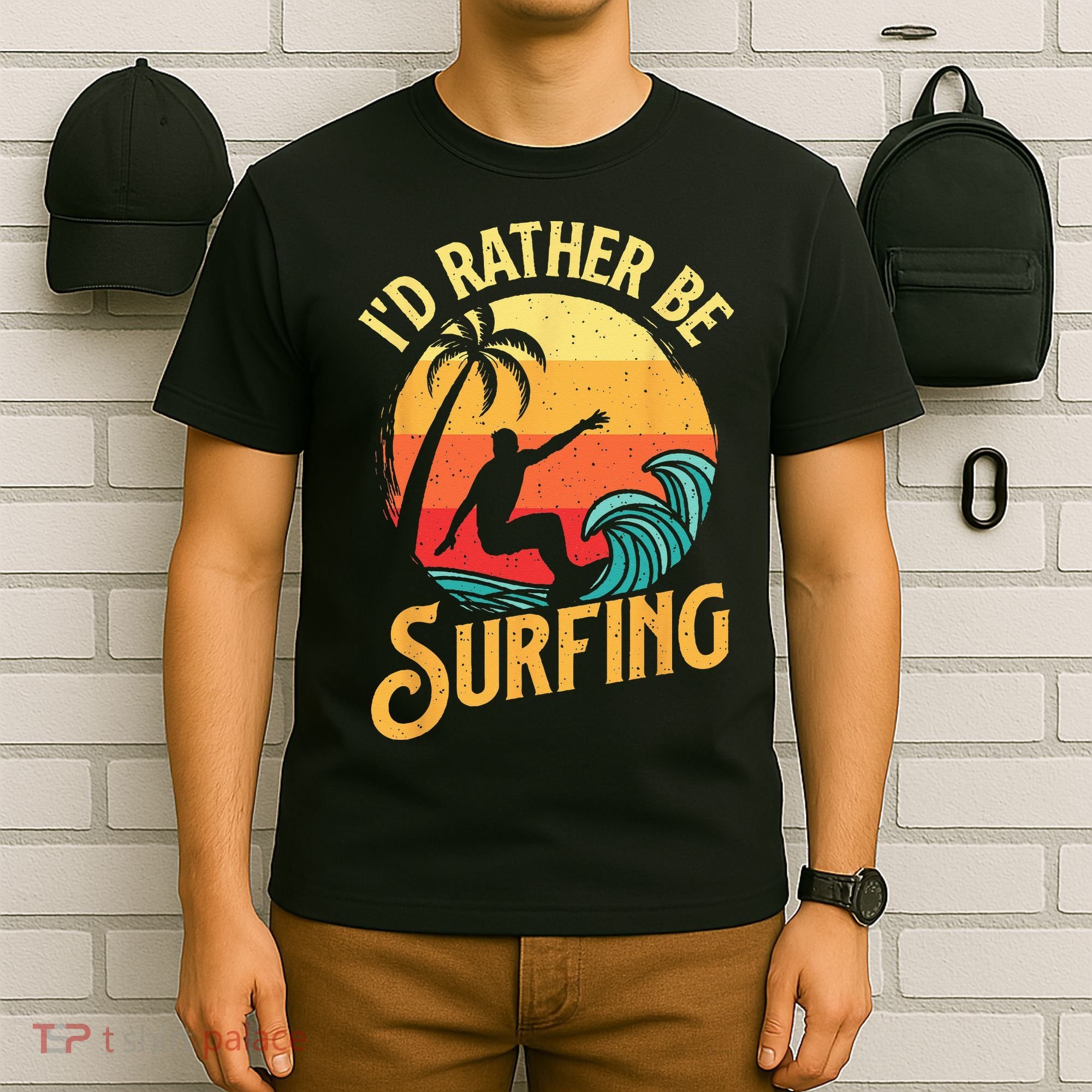 I'd Rather Be Surfing Beach Surfing Surfingboard Surfboard T-Shirt