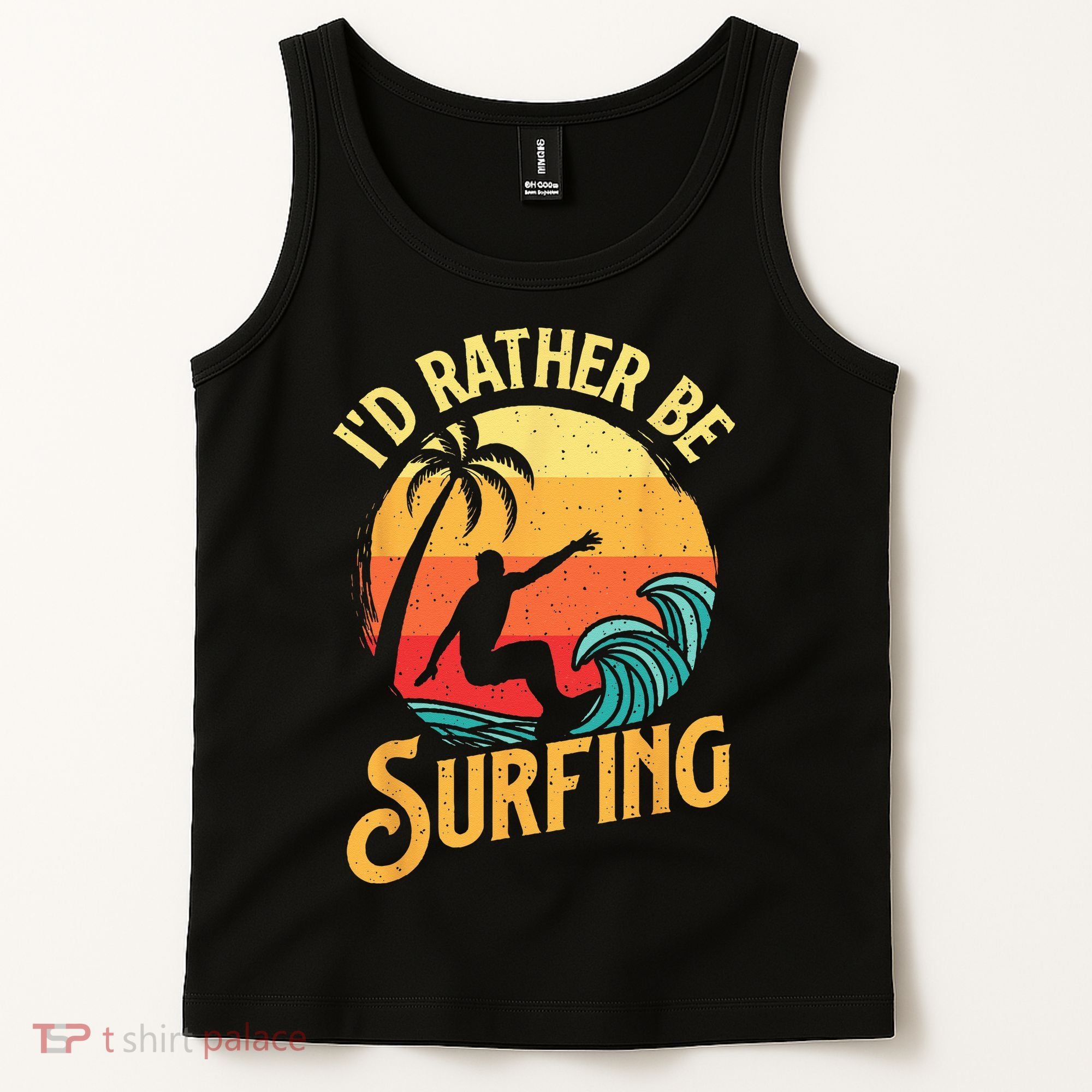 I'd Rather Be Surfing Beach Surfing Surfingboard Surfboard Tank Top