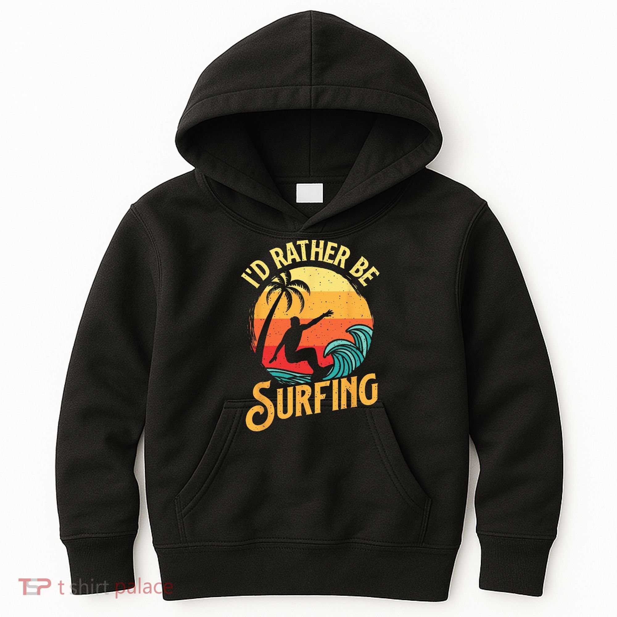 I'd Rather Be Surfing Beach Surfing Surfingboard Surfboard Kids Hoodie