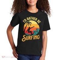 I'd Rather Be Surfing Beach Surfing Surfingboard Surfboard Kids T-Shirt thumb 2