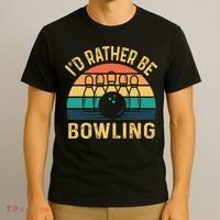 I'd Rather be Bowling retro for Man Woman & Toddler Bowling T-Shirt thumb 3