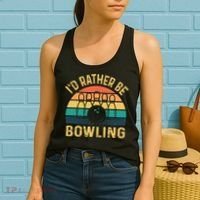 I'd Rather be Bowling retro for Man Woman & Toddler Bowling Women's Tank Top thumb 2