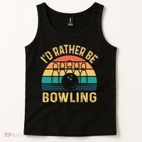 I'd Rather be Bowling retro for Man Woman & Toddler Bowling Tank Top thumb 2