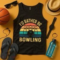 I'd Rather be Bowling retro for Man Woman & Toddler Bowling Tank Top thumb 4