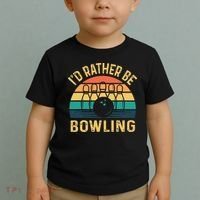 I'd Rather be Bowling retro for Man Woman & Toddler Bowling Toddler T-Shirt thumb 2
