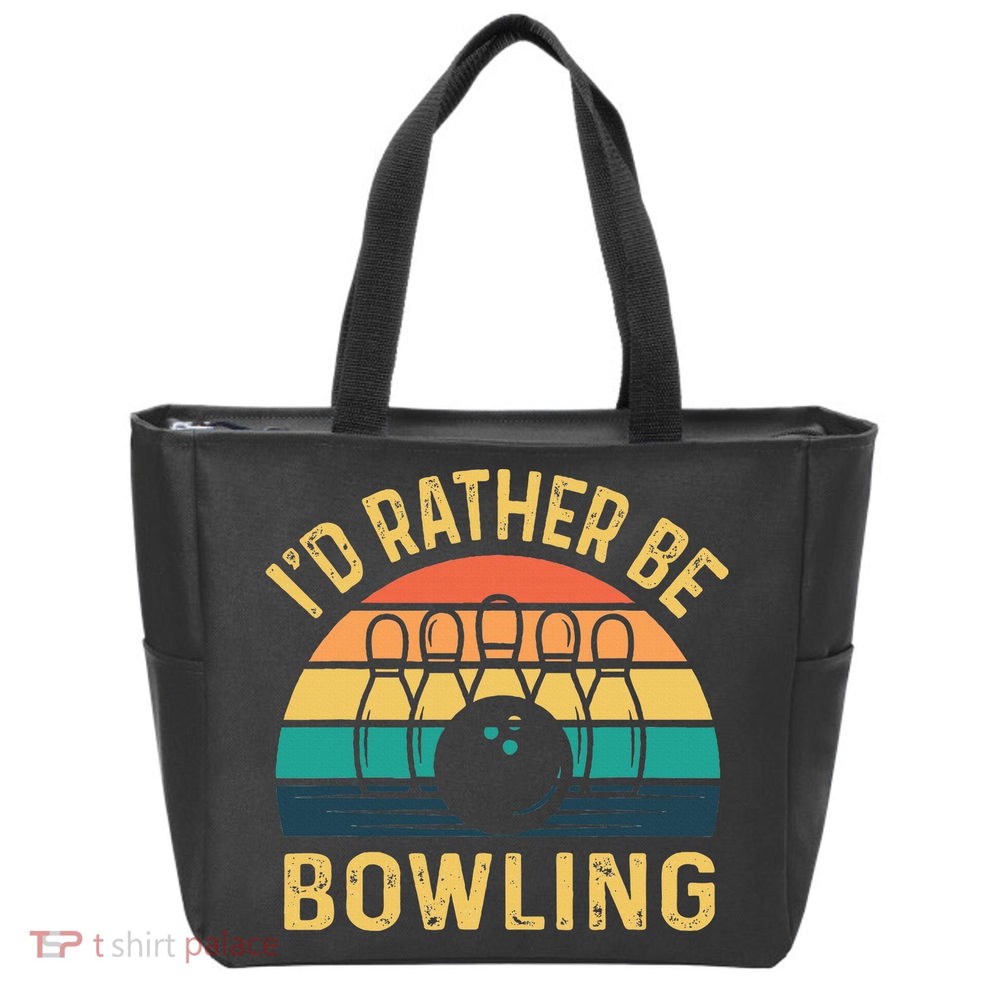 I'd Rather be Bowling retro for Man Woman & Toddler Bowling Tote Bag