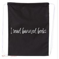 I Read Banned Books Funny Gift Drawstring Bag thumb 0