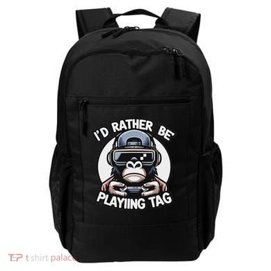 ID Rather Be Playing Tag Gorilla Monke Tag Gorilla Vr Gamer Backpack