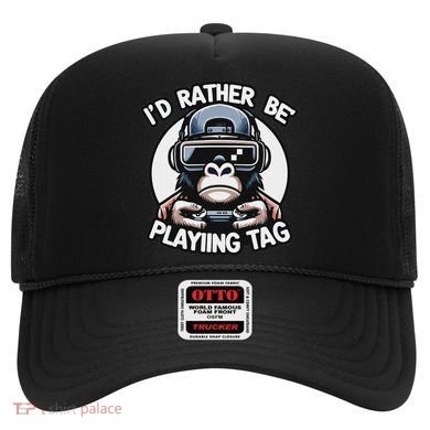 ID Rather Be Playing Tag Gorilla Monke Tag Gorilla Vr Gamer Hat
