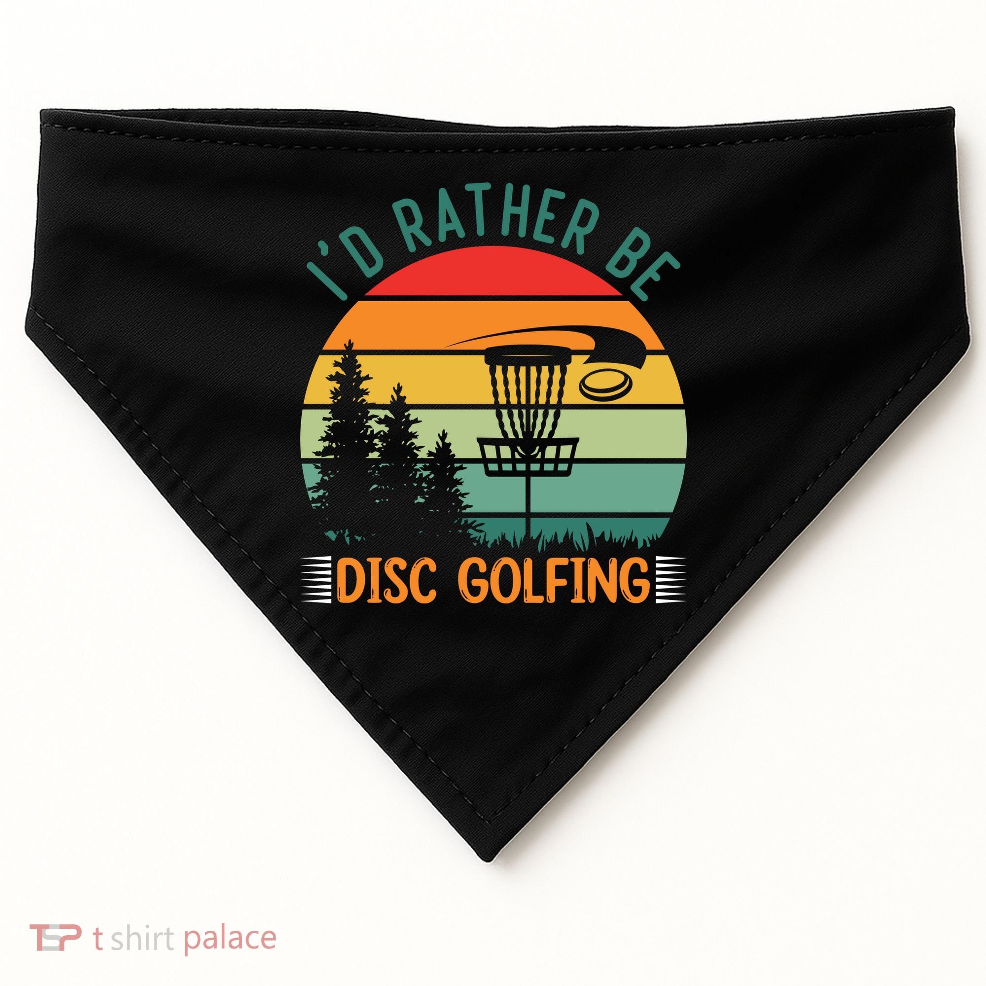 I'd Rather Be Disc Golfing Discs Funny Disc Golfer USA-Made Doggie Bandana
