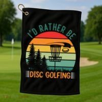 I'd Rather Be Disc Golfing Discs Funny Disc Golfer Golf Towel thumb 1