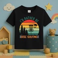 I'd Rather Be Disc Golfing Discs Funny Disc Golfer Toddler T-Shirt thumb 3