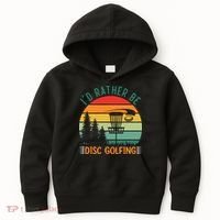 I'd Rather Be Disc Golfing Discs Funny Disc Golfer Kids Hoodie thumb 0
