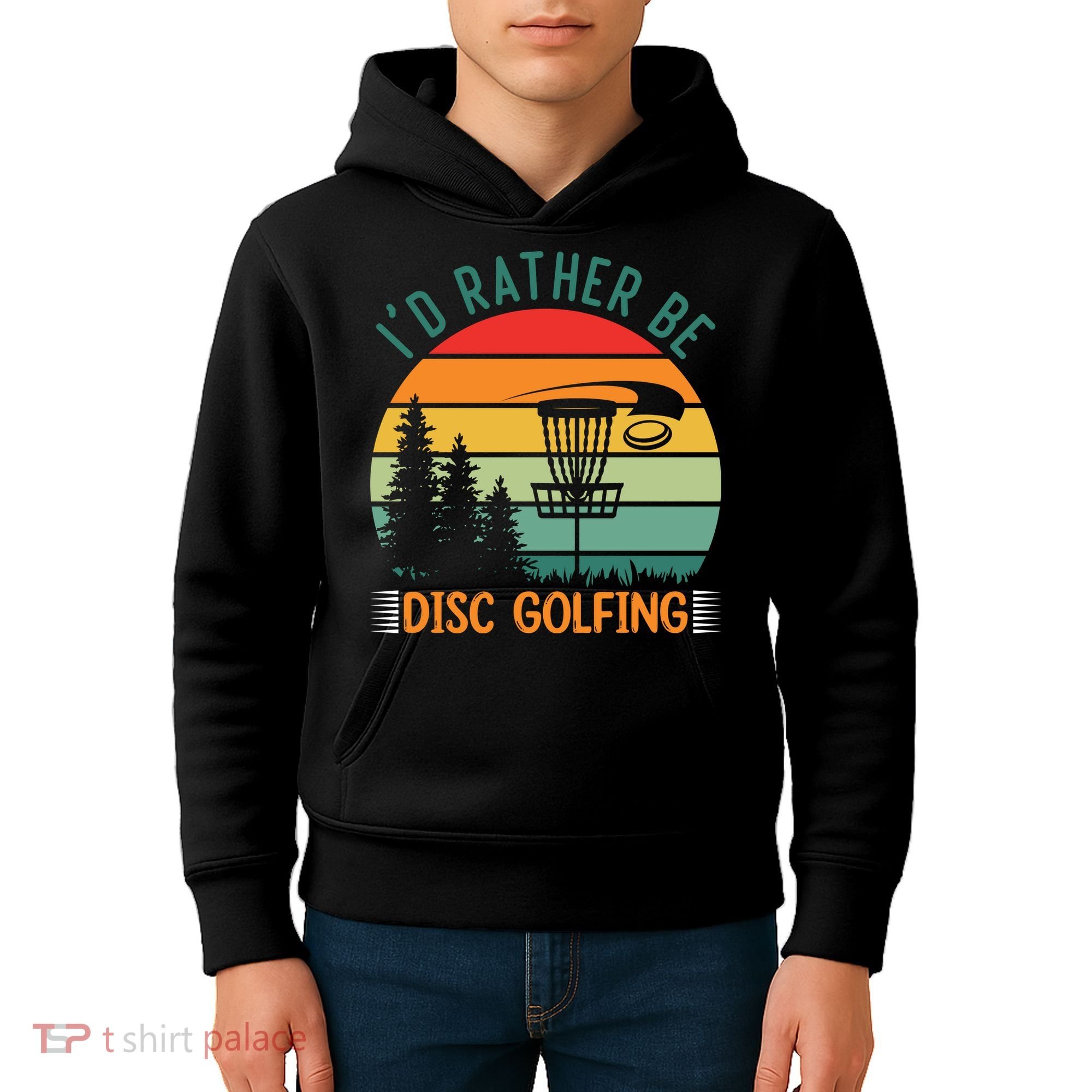 I'd Rather Be Disc Golfing Discs Funny Disc Golfer Kids Hoodie