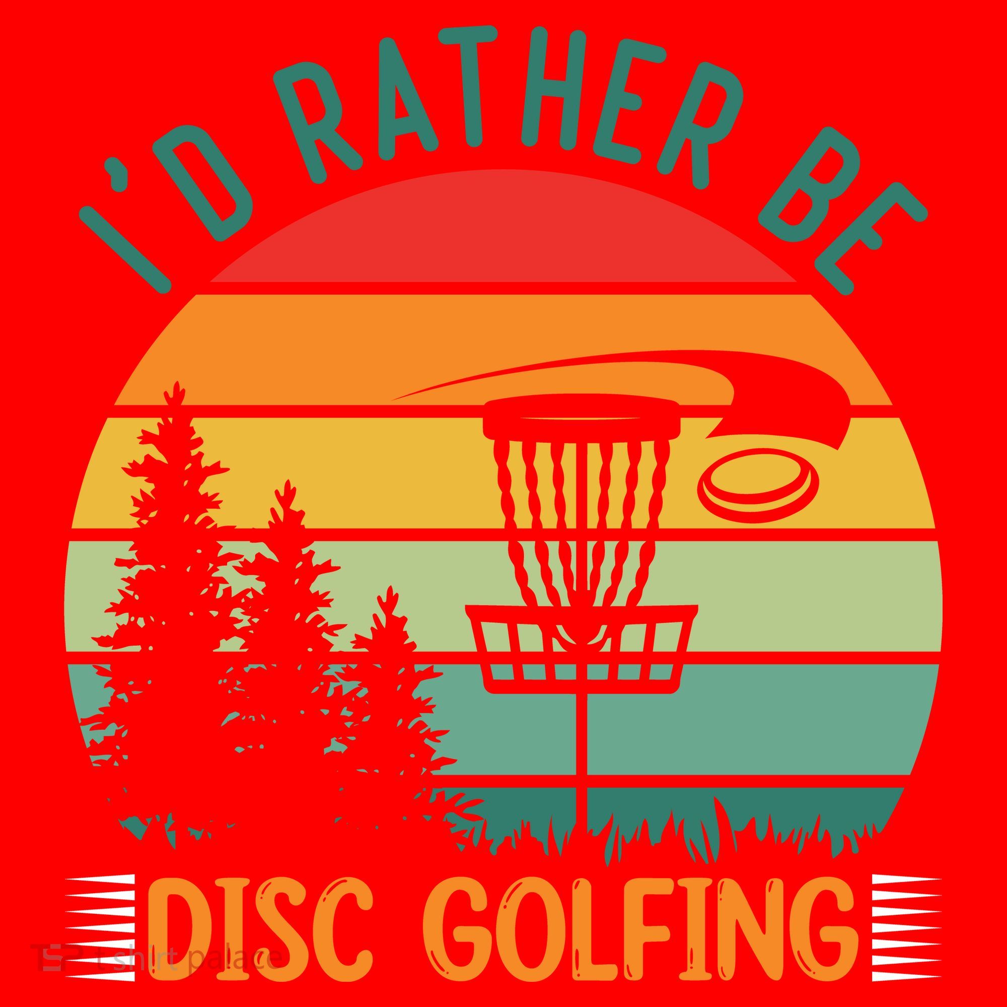 I'd Rather Be Disc Golfing Discs Funny Disc Golfer Santa Hat