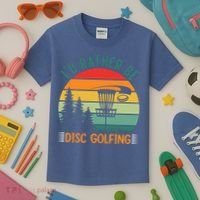 I'd Rather Be Disc Golfing Discs Funny Disc Golfer Kids T-Shirt thumb 3