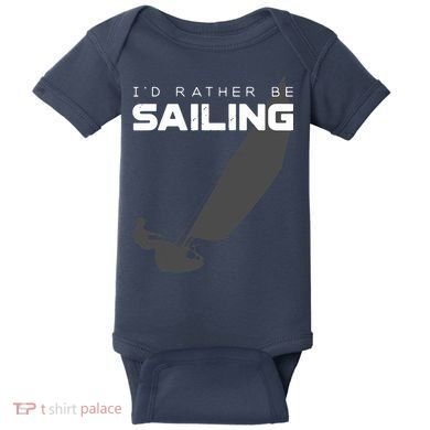 I'd Rather Be Sailing Vintage Sailing Baby Bodysuit