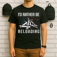 ID Rather Be Reloading Shooter Guns Ammo T-Shirt thumb 6