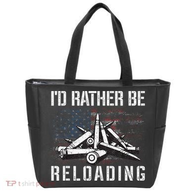 ID Rather Be Reloading Shooter Guns Ammo Tote Bag