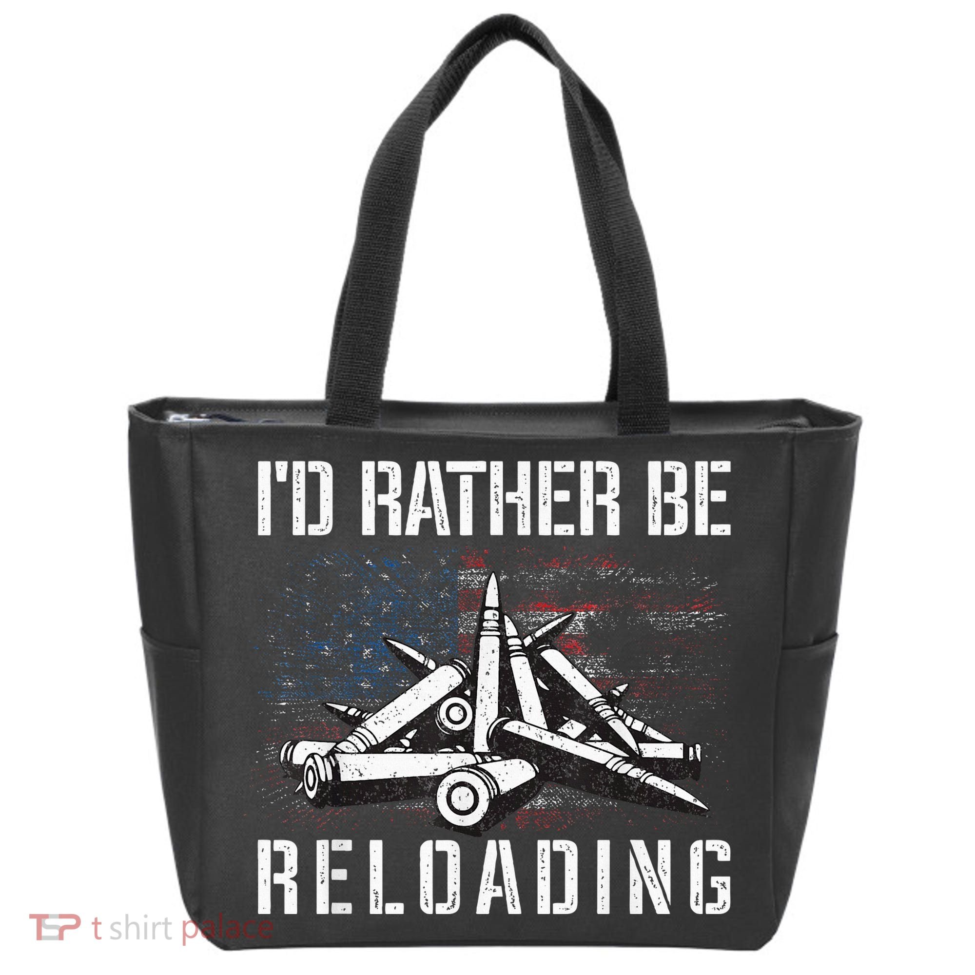 ID Rather Be Reloading Shooter Guns Ammo Tote Bag