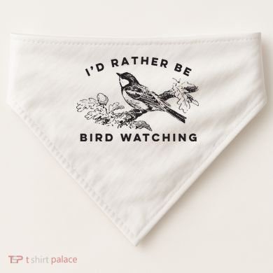 Id Rather Be Bird Watching Birding Nerd Gift Watcher USA-Made Doggie Bandana