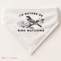 Id Rather Be Bird Watching Birding Nerd Gift Watcher USA-Made Doggie Bandana thumb 0
