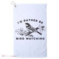Id Rather Be Bird Watching Birding Nerd Gift Watcher Golf Towel thumb 0