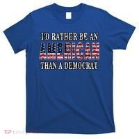 Id Rather Be An American Than A Democrat USA American Flag T-Shirt thumb 0