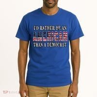 Id Rather Be An American Than A Democrat USA American Flag Tall T-Shirt thumb 2