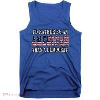 Id Rather Be An American Than A Democrat USA American Flag Tank Top thumb 0