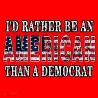 Id Rather Be An American Than A Democrat USA American Flag Santa Hat thumb 1