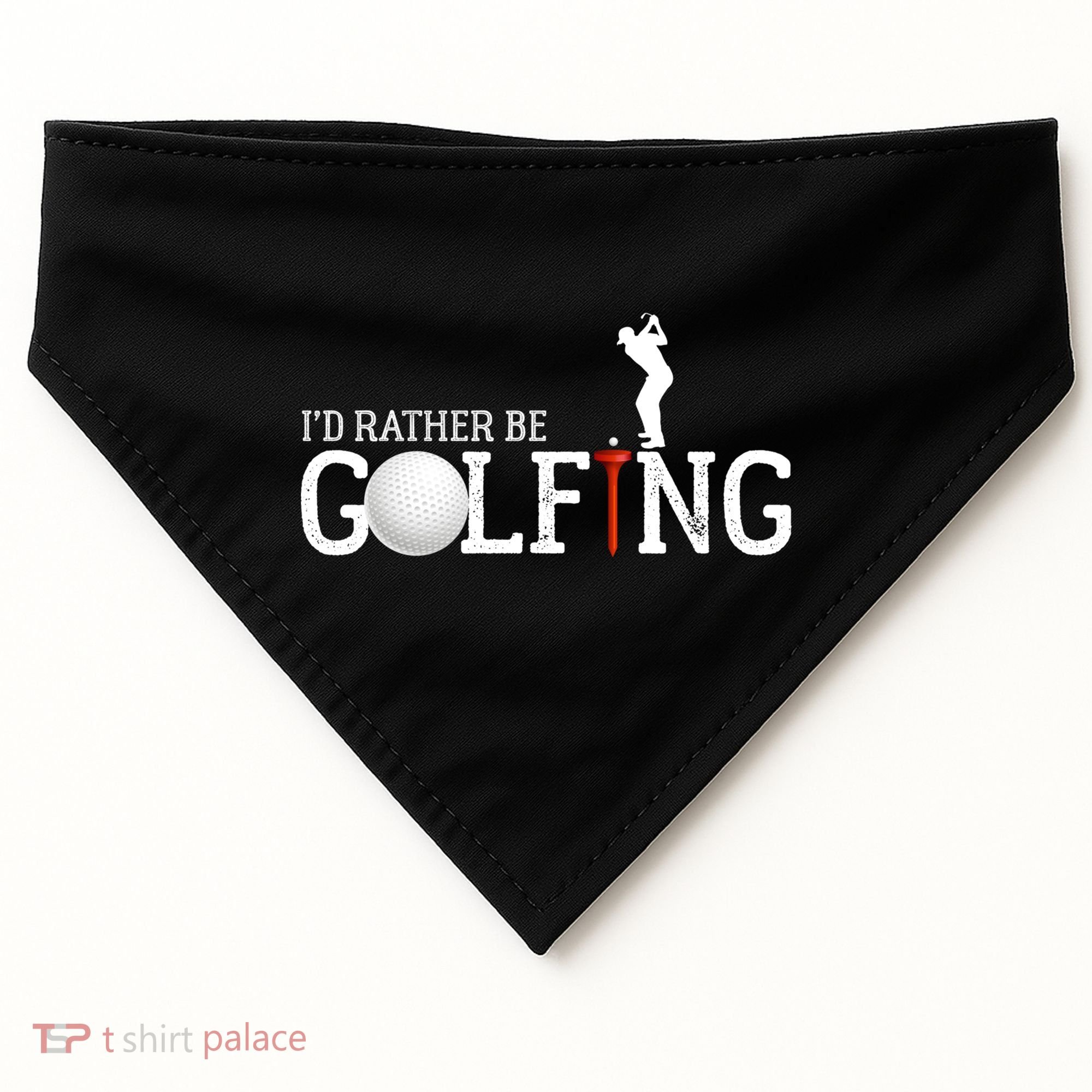 I’d Rather Be Golfing Golf Quotes Sayings Gift USA-Made Doggie Bandana