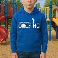 I’d Rather Be Golfing Golf Quotes Sayings Gift Kids Hoodie thumb 2