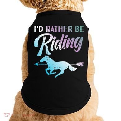 Id Rather Be Riding Horse Rider Equestrian Doggie Tank