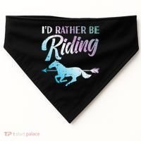 Id Rather Be Riding Horse Rider Equestrian USA-Made Doggie Bandana thumb 0