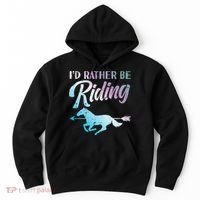 Id Rather Be Riding Horse Rider Equestrian Hoodie thumb 0